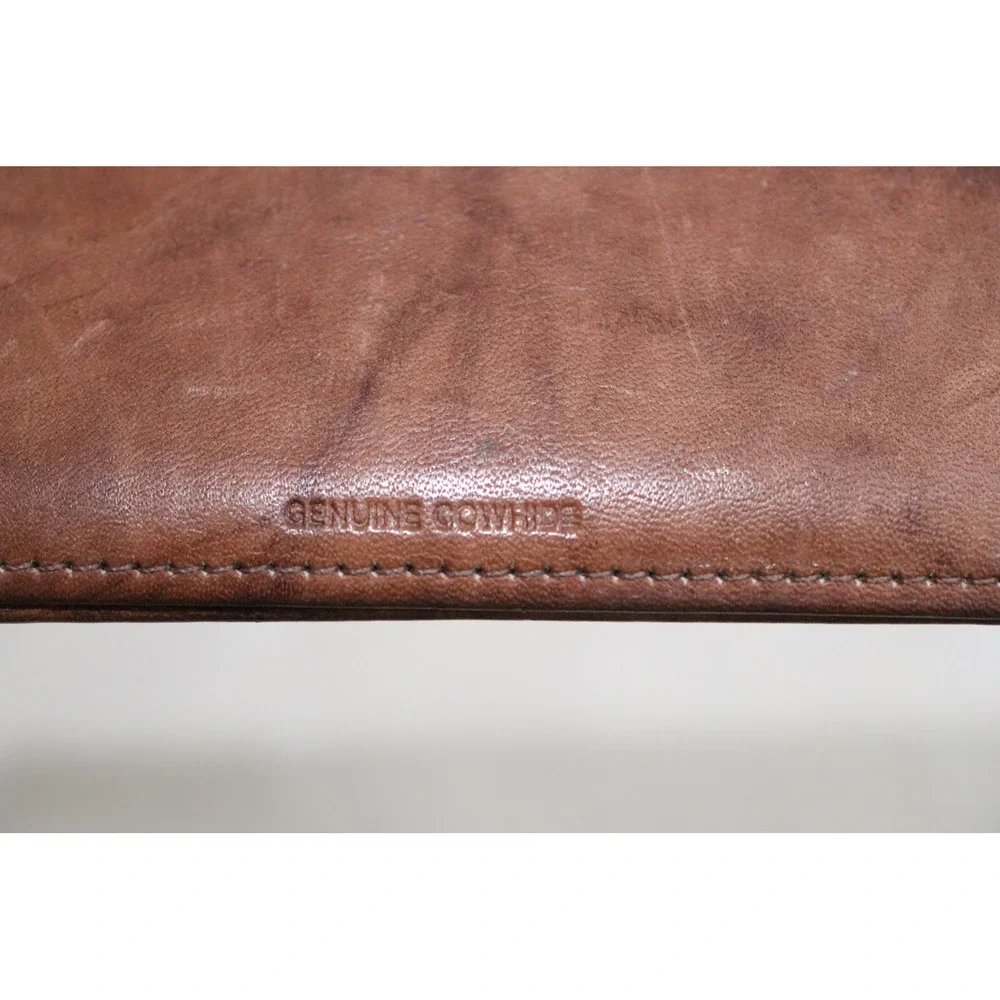 Dallas Cowboys Genuine Cowhide Leather Checkbook Cover Brown NFL Embossed Star